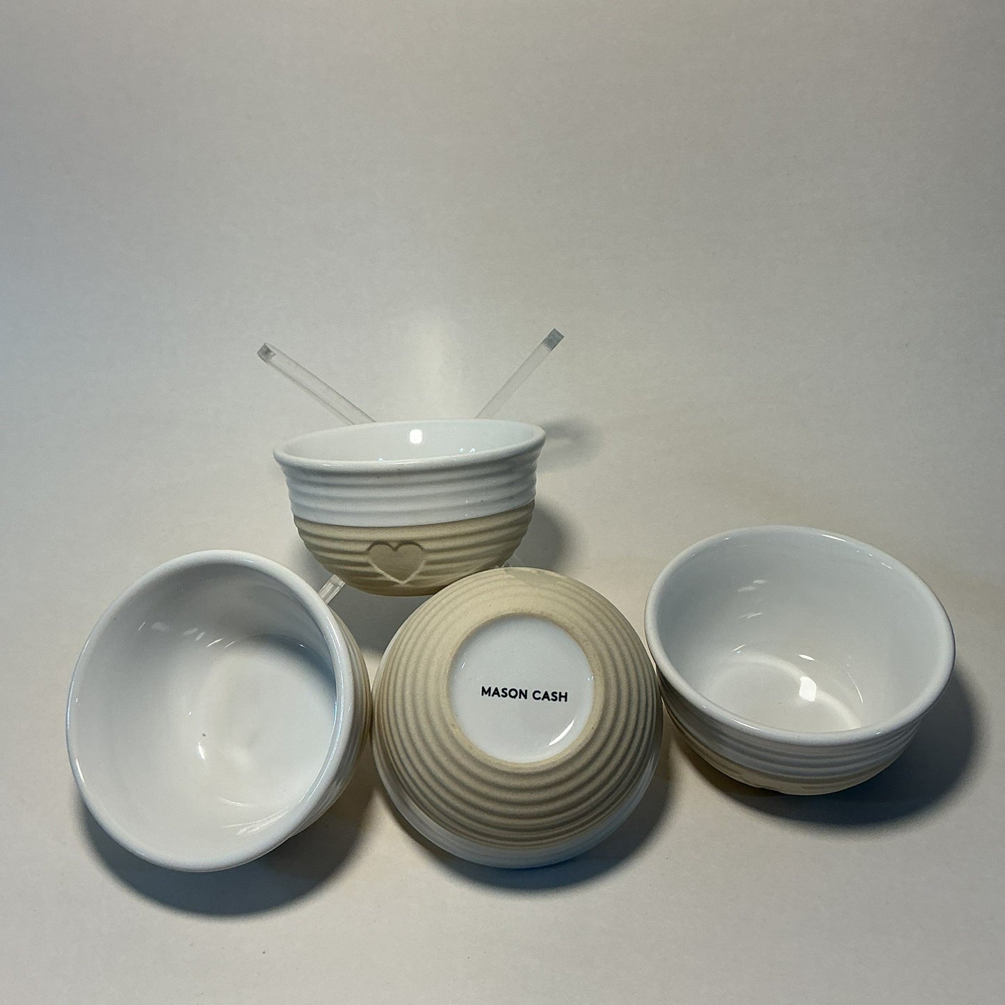 Mason Cash Rustic Charm Mini Bowl Set, 4 Stoneware Prep and Snack Bowls