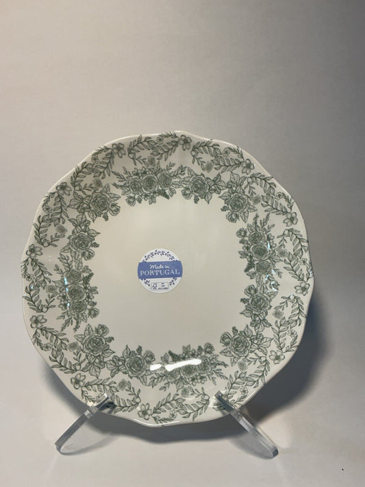 Matceramica Portugal GREEN FLORAL Bowl  8 7/8” & 1 3/4”  M2A60