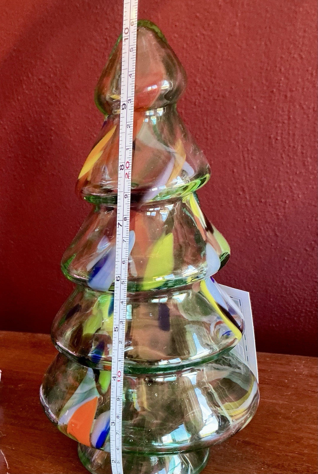 Art Glass Holiday Tree By Zorza Glassworks Poland 10”