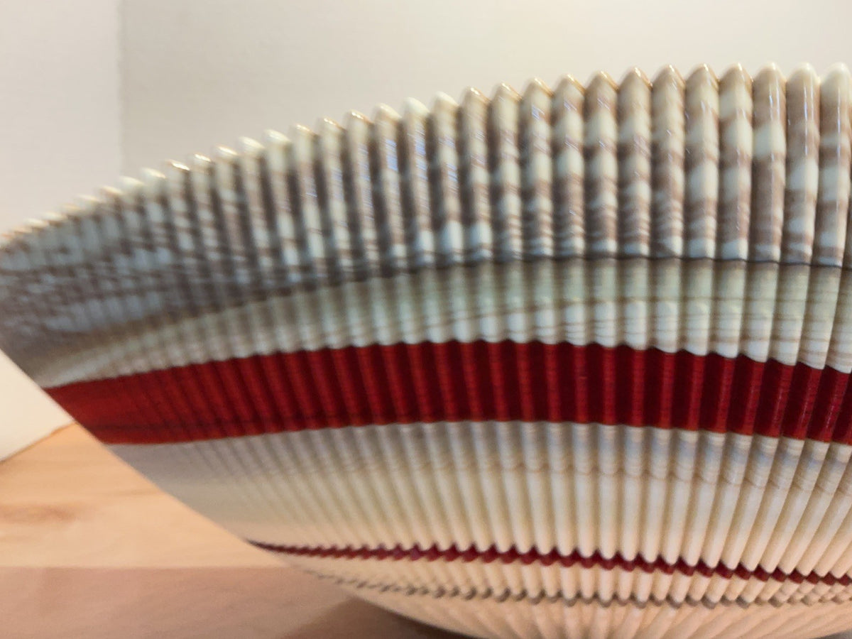 Yalos Murano  18.5 inches Iridescent Glass Abalone Mother of Pearl Folded Bowl