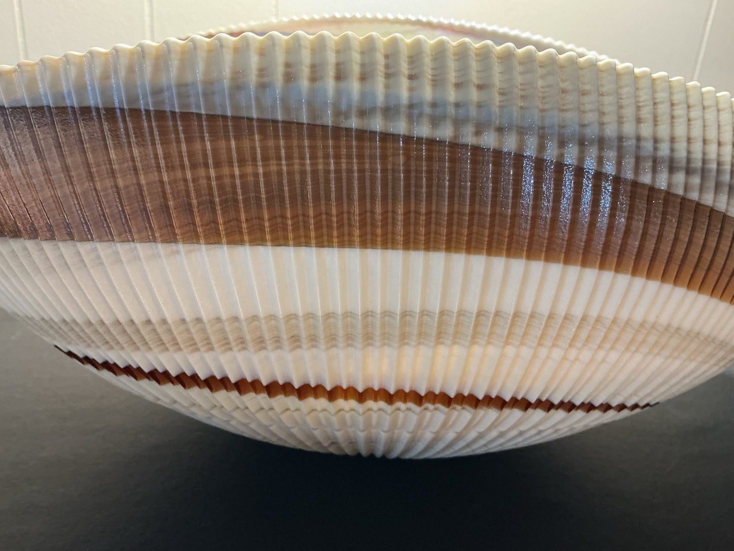 Yalos Murano 16" Iridescent Glass Abalone Mother of Pearl Folded Bowl