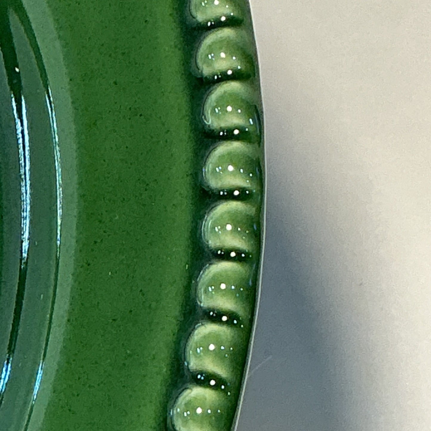 Matceramica Stoneware Portugal Dark Green Beaded Edge 9" Salad  plate