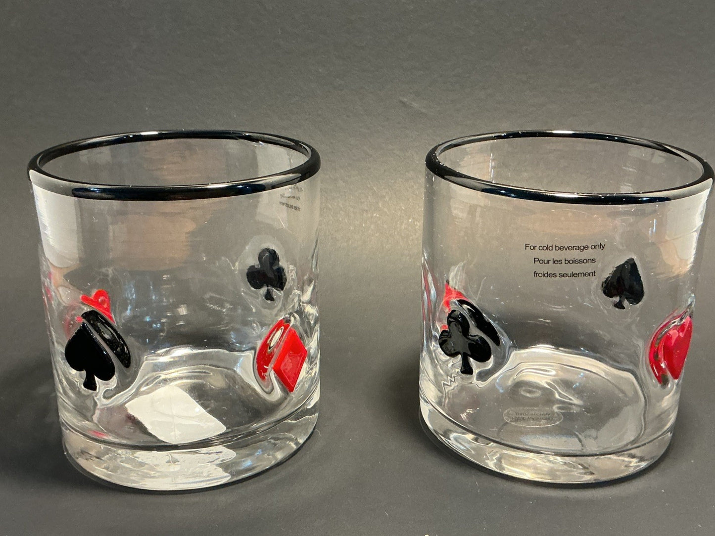 Anthropologie Dupe Poker Casino Whiskey Glasses Cocktail set of 2