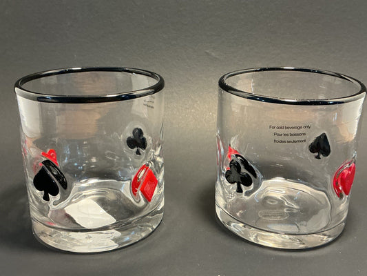Anthropologie Dupe Poker Casino Whiskey Glasses Cocktail set of 2