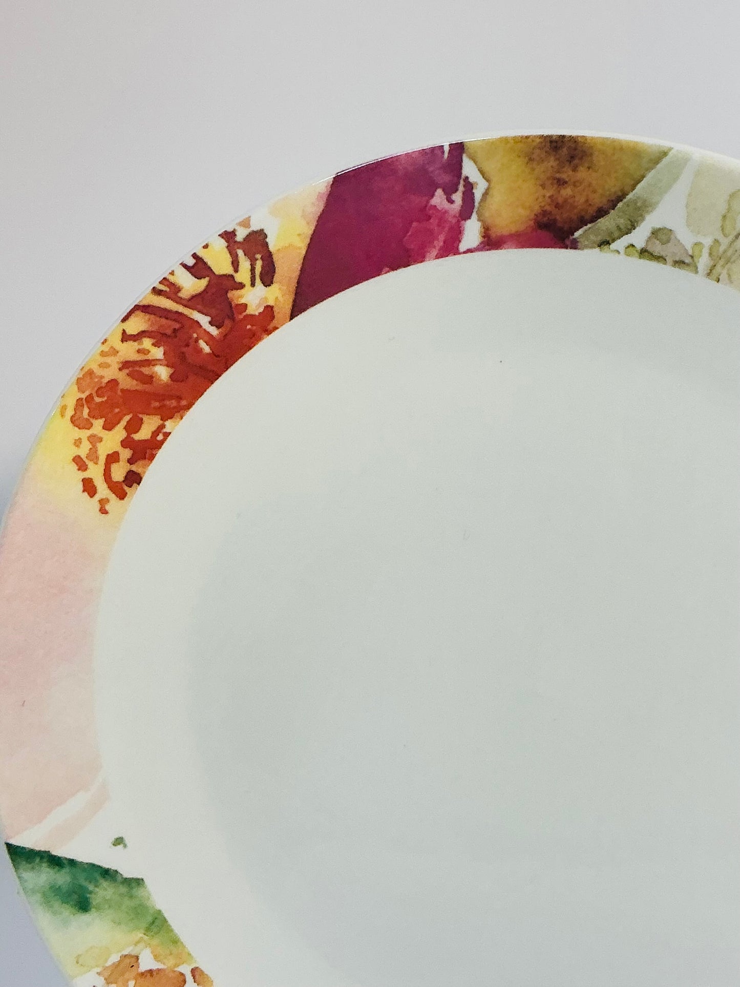 Godinger Claro Watercolor 9” Dinner Plate Set of 4 Fine Porcelain Floral