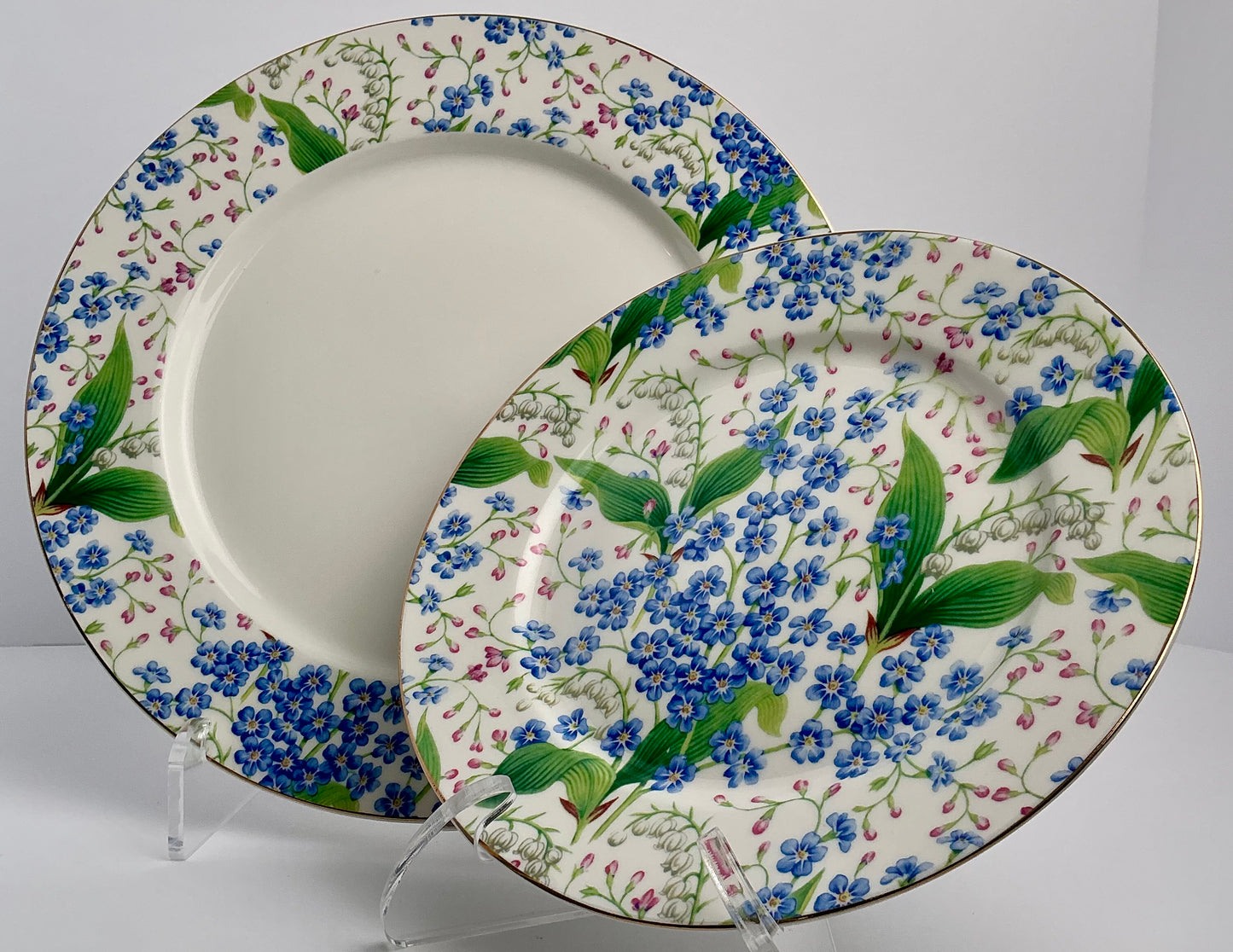 Grace’s Teaware Ceramic Plate Set / Dinner & Salad Plates / Blue Floral OR Green Design