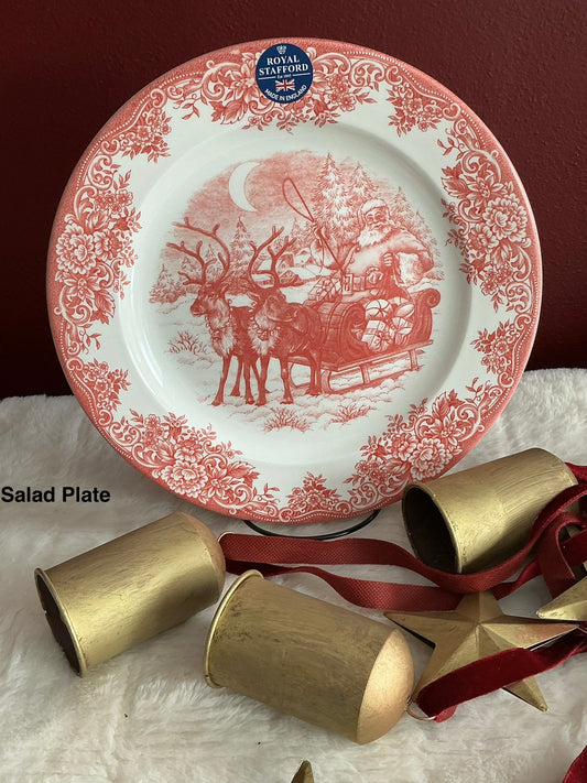 Royal Stafford Santa’s Sleigh Salad/Dessert plate 8”