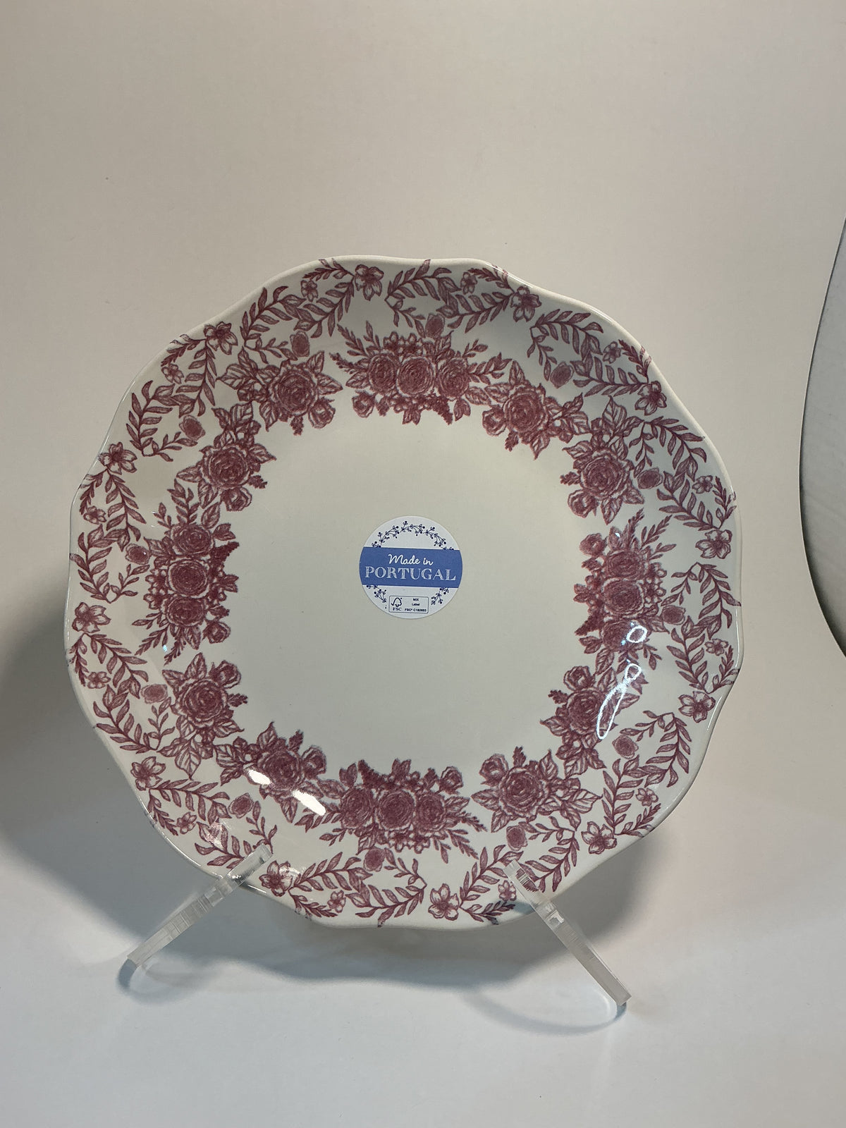 Matceramica Portugal Pink Dinner Bowl 8 7/8” and 1 3/4”