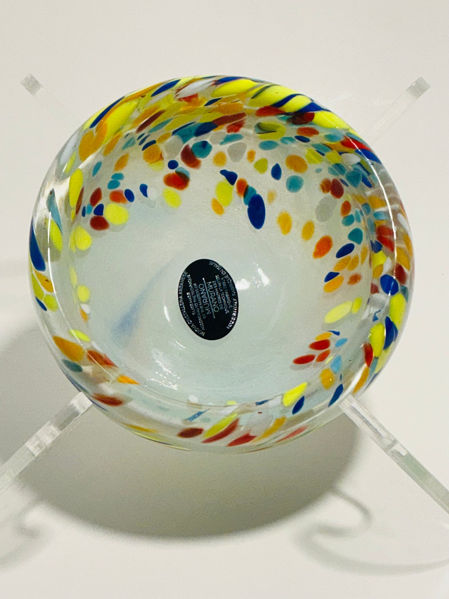 MURANO Style Candy or Key Bowl Nuova Cristalleria Arzanese hand blown in Italy