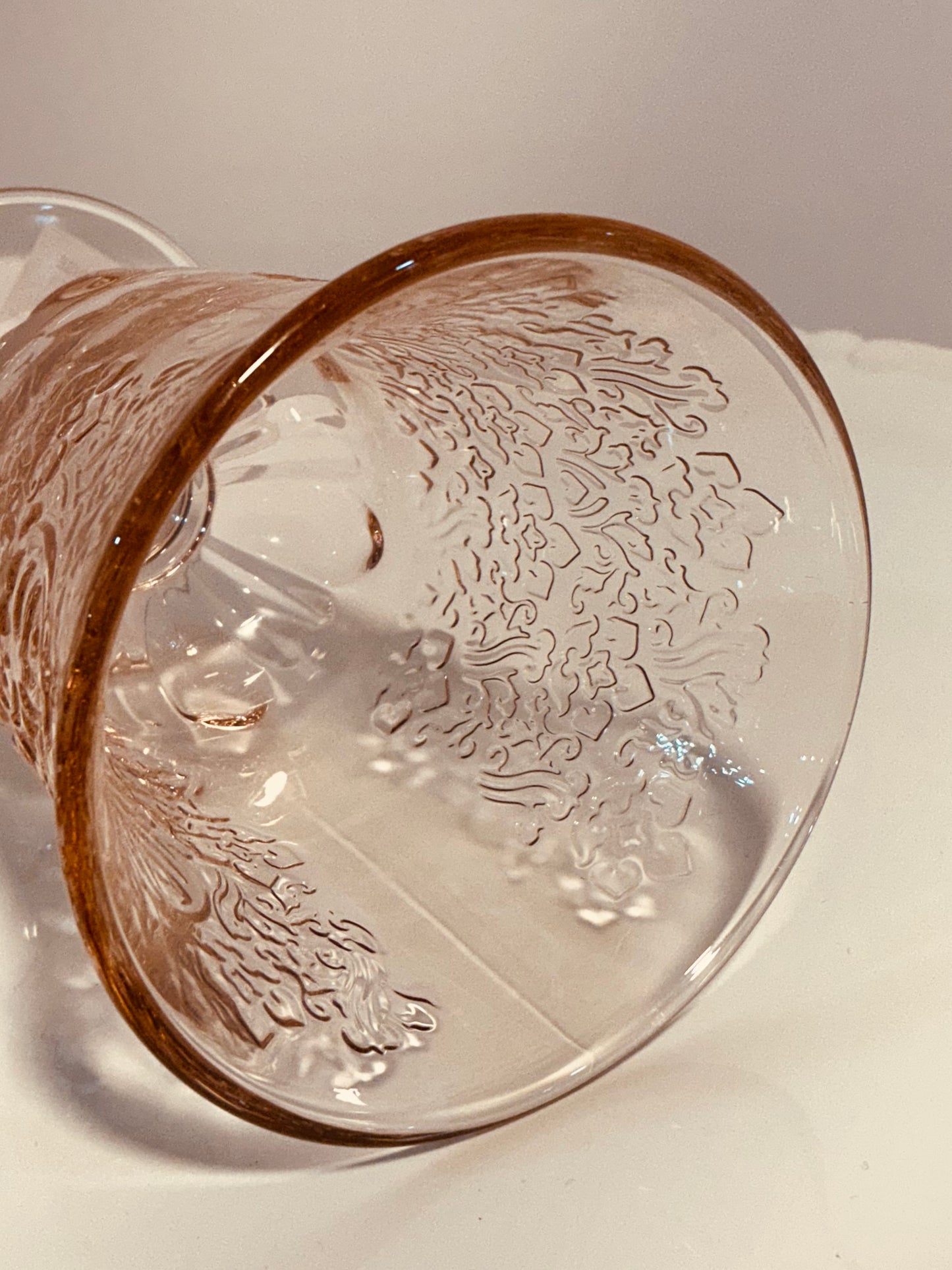 La rochère Amboise Pink Glass (Wine OR Water) available made in France vintage