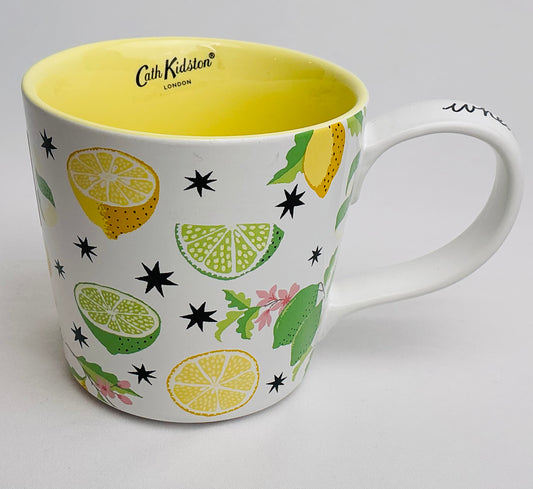 Cath Kidston Lemon/Lime “when life gives you” elegant mug made in England 12oz