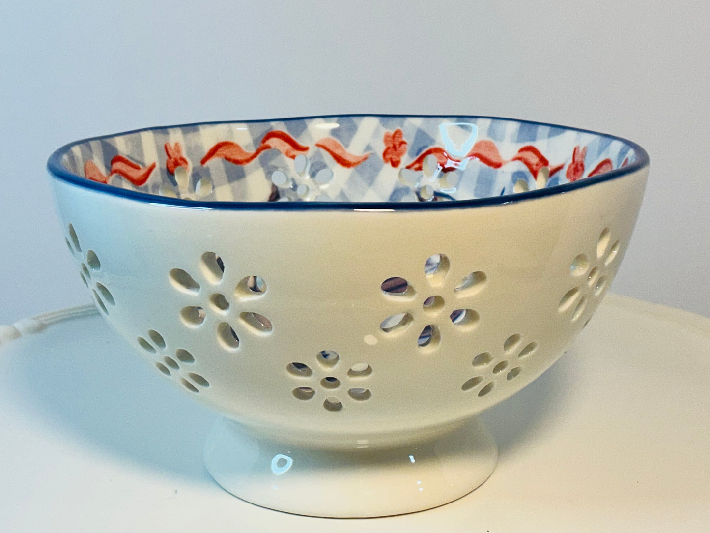 Prima Design Blue Patterned Berry Bowl 6”x3.5”