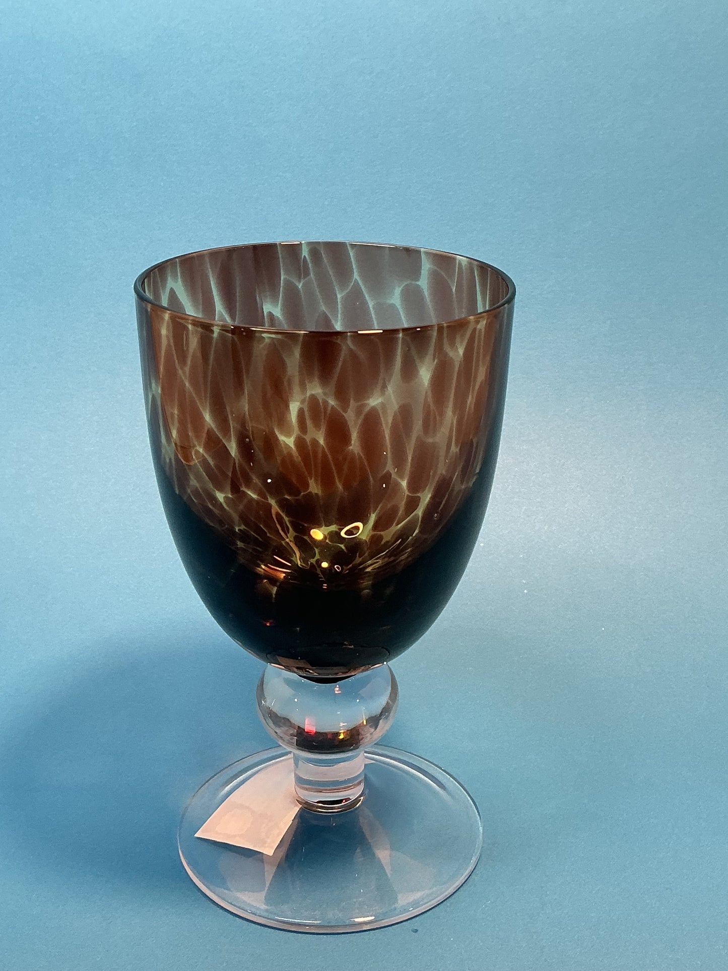 Cheetah Print Safari Hand blown Wine Glasse 1 glass 8oz