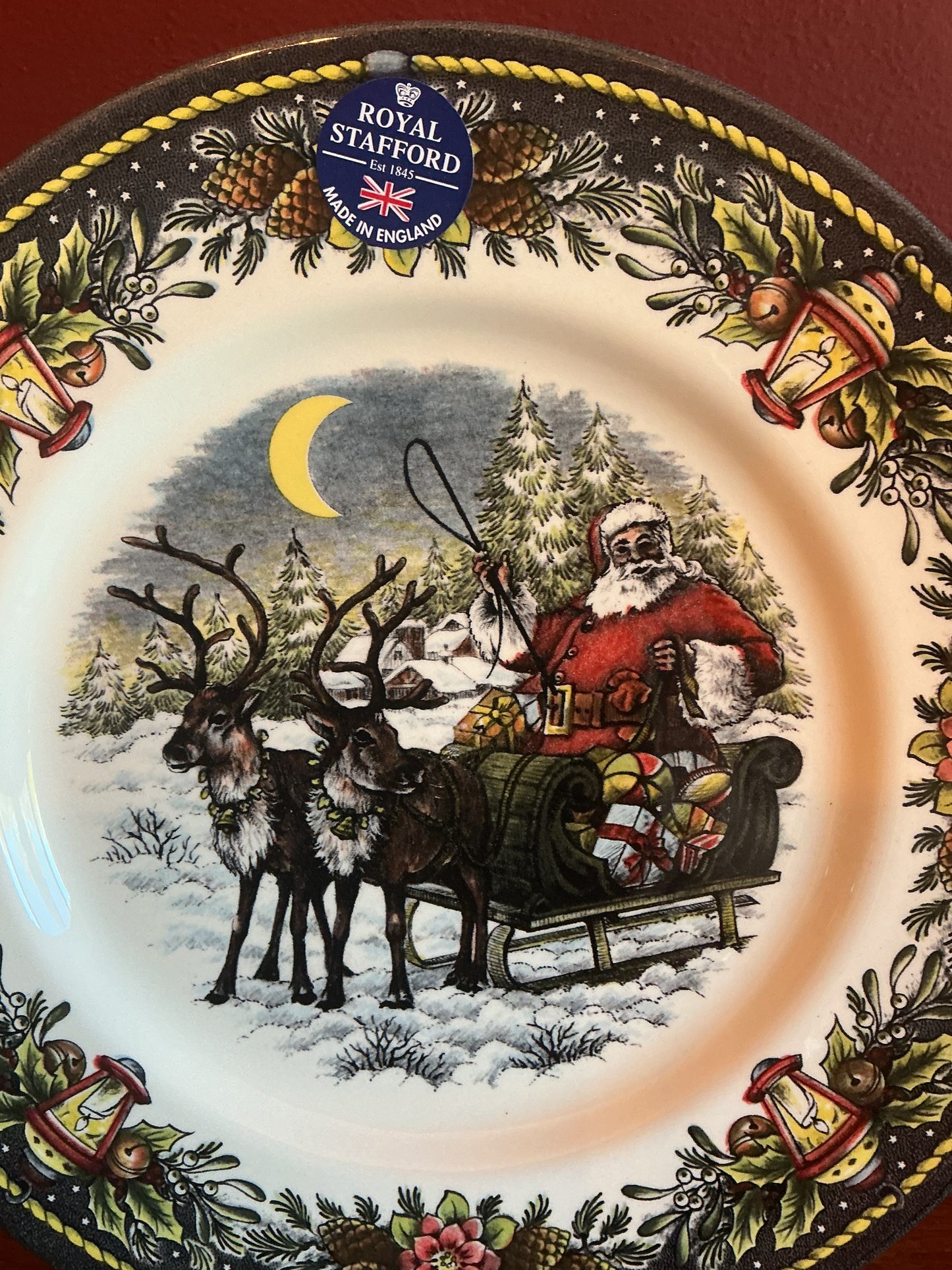 Royal Stanford Santa’s Sleigh Dinner Plate 11”