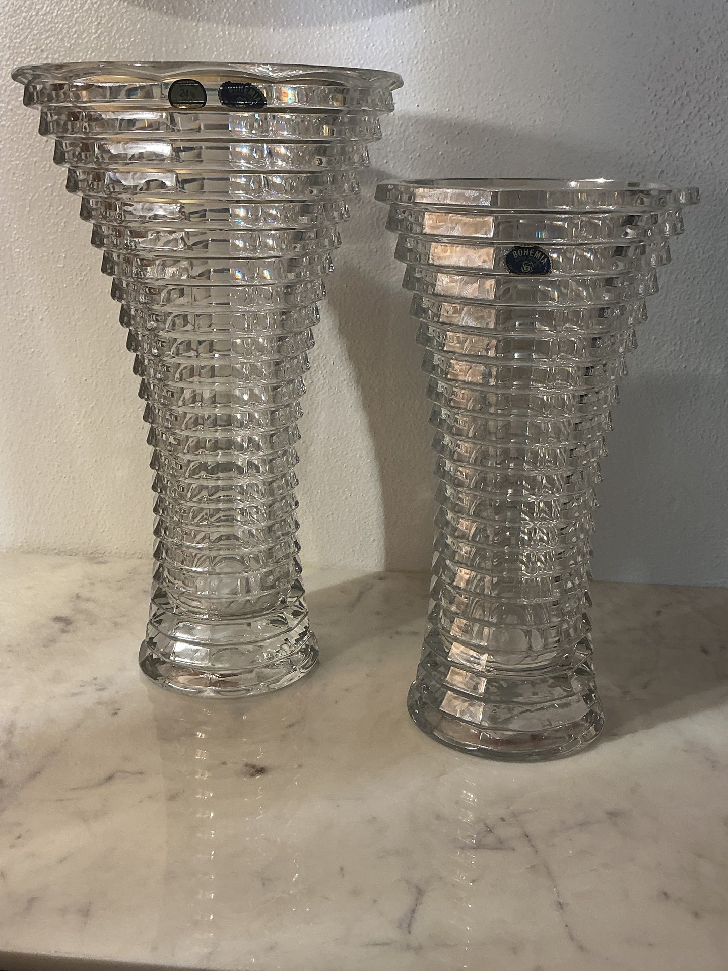 BOHEMIA CRYSTAL BLADE VASE 11.8’’