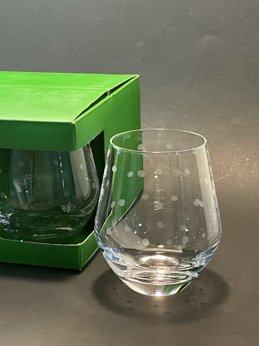 Lenox Kate Spade Larabee Dot Stemless Wine Glasses 12oz