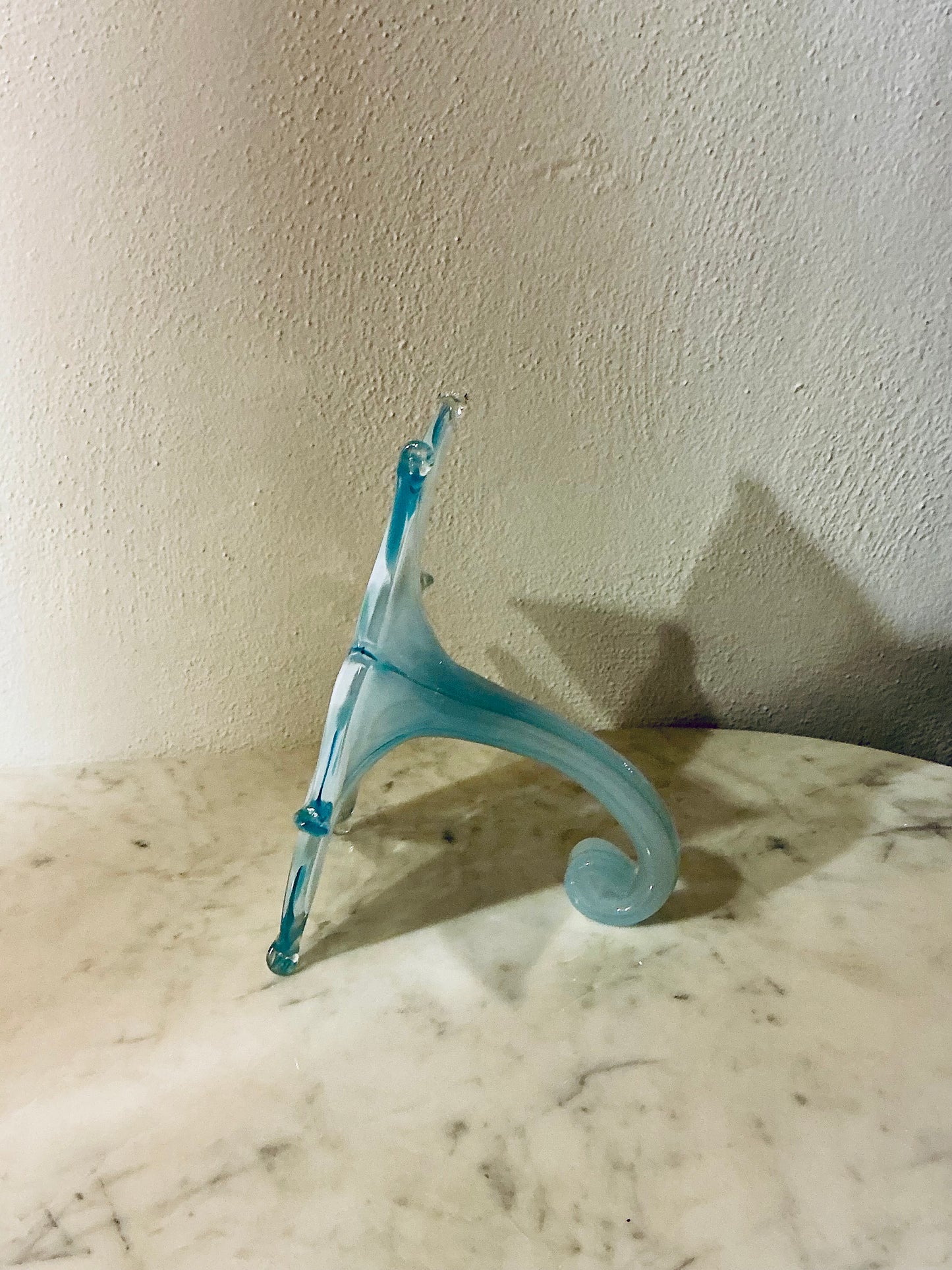 Hand Blown Murano Glass Yellow And Clear Flower Shaped Table Flower