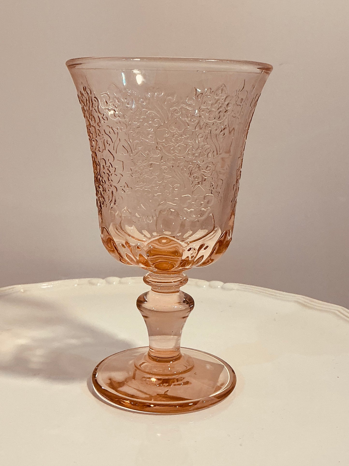 La rochère Amboise Pink Glass (Wine OR Water) available made in France vintage