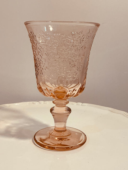 La rochère Amboise Pink Glass (Wine OR Water) available made in France vintage