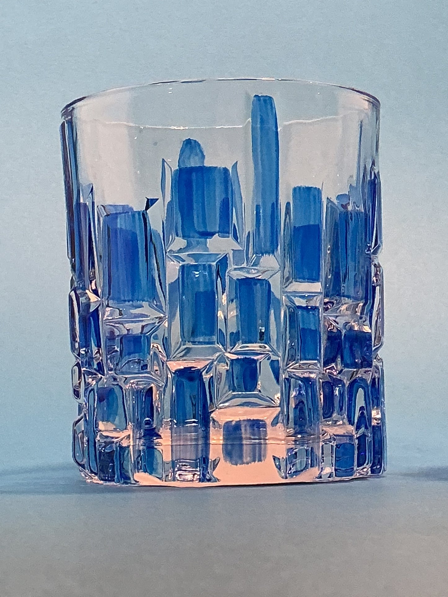 Gusto Buono Blue Hand Painted Drinking/Whisky Glasses set of 2 made in Italy