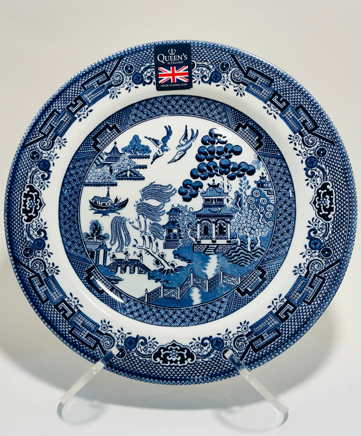 Queen’s by Churchill Blue Willow Pattern Dinner plate 10.5” Made in England