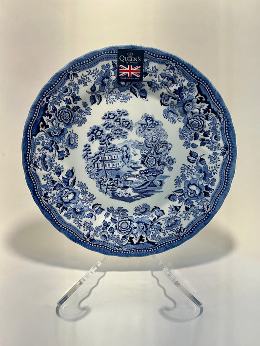 Queen Tonquin Dinner Plate Blue White Porcelain 10” Made In England