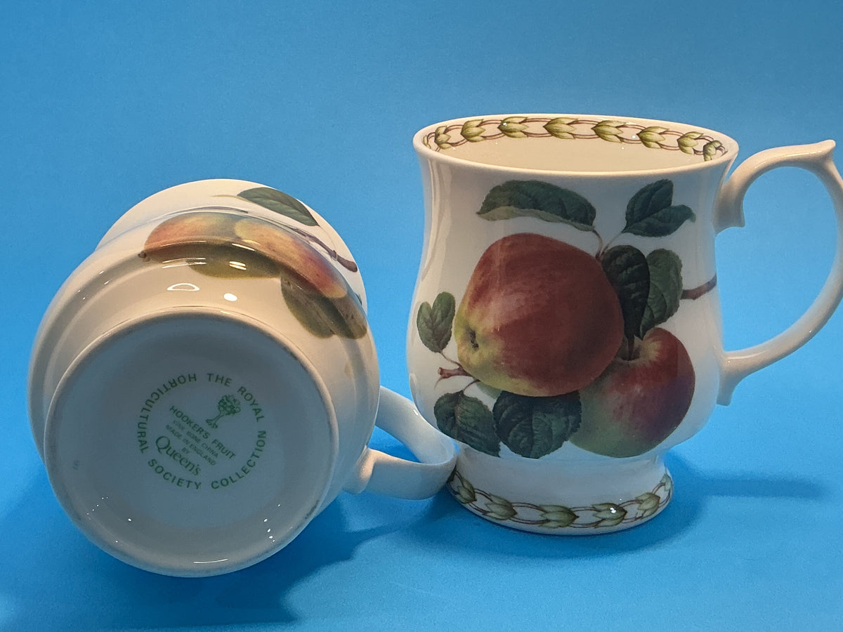 Queen’s vintage fine bone china hookers fruit set of 2 Mugs pear/apple
