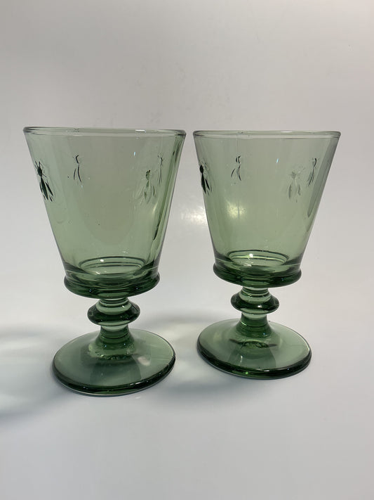 La Rochère wine glasses Bee Collection green Set of 2