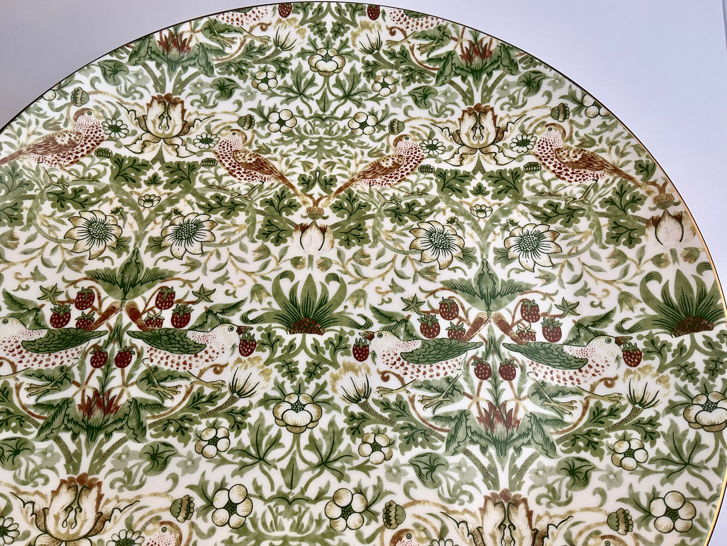 Morris & Co Strawberry Thief Sage Green Tableware – Willow Bough Collection