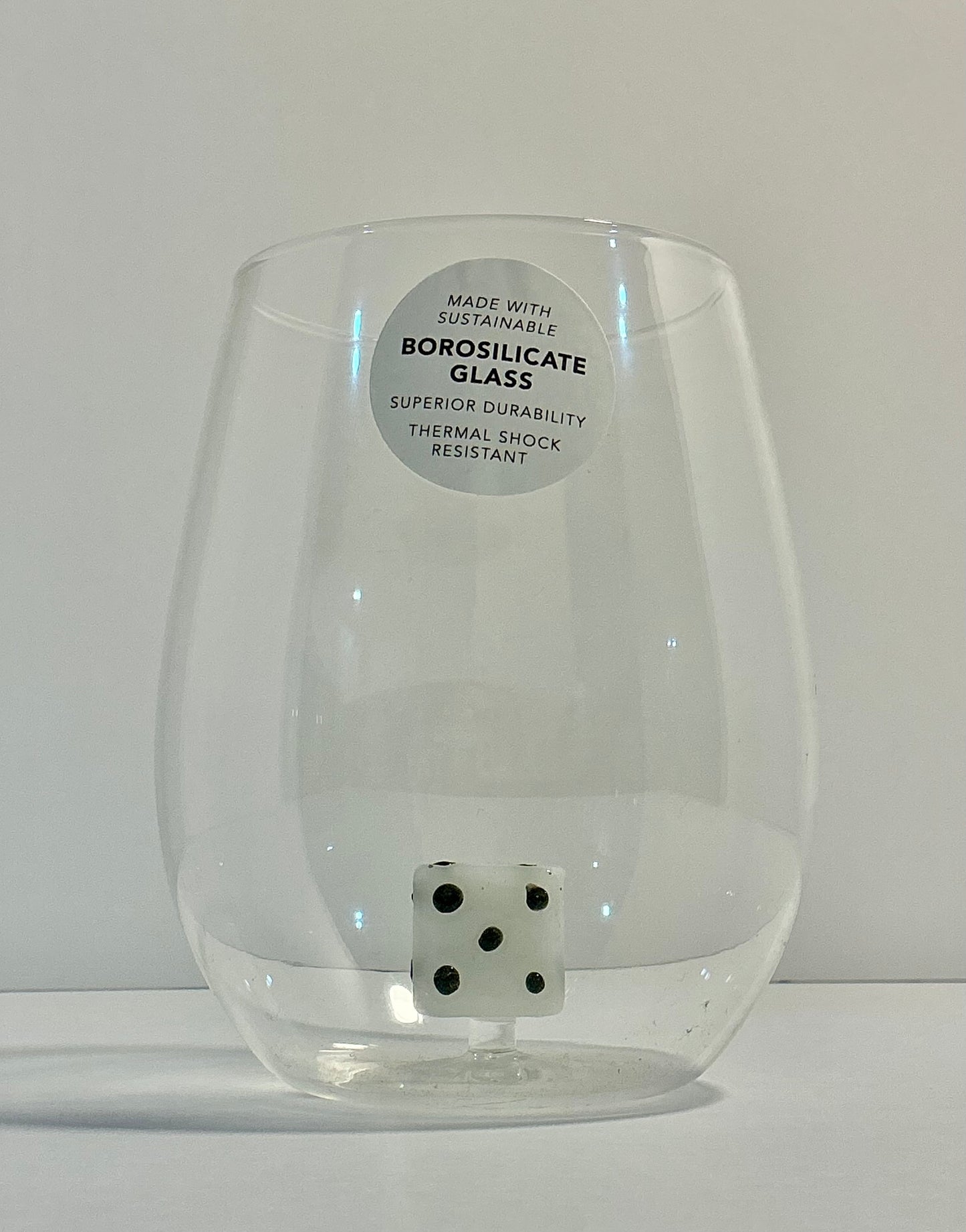 The Ardon Collection floating Dice Stemless Wine Glass 9 oz