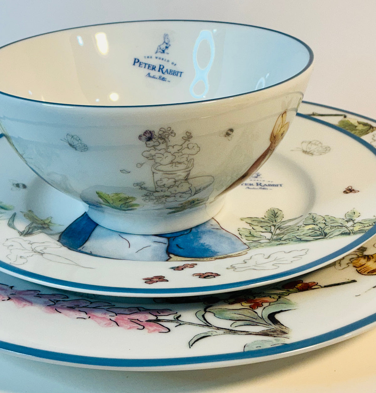 Beatrix Potter Peter Rabbit Zrike Dinnerware Set of 3 pcs for Easter Celebration