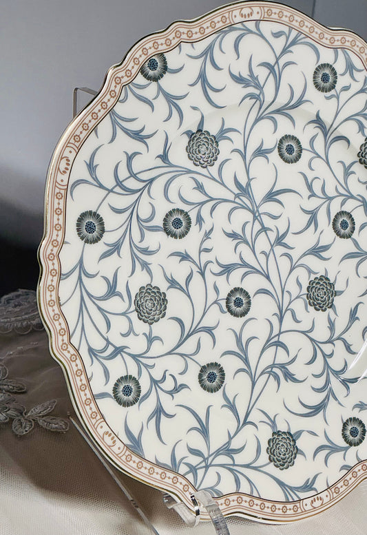 Morris & Co Premium Porcelain Salad Plate – Grey Floral | 8"