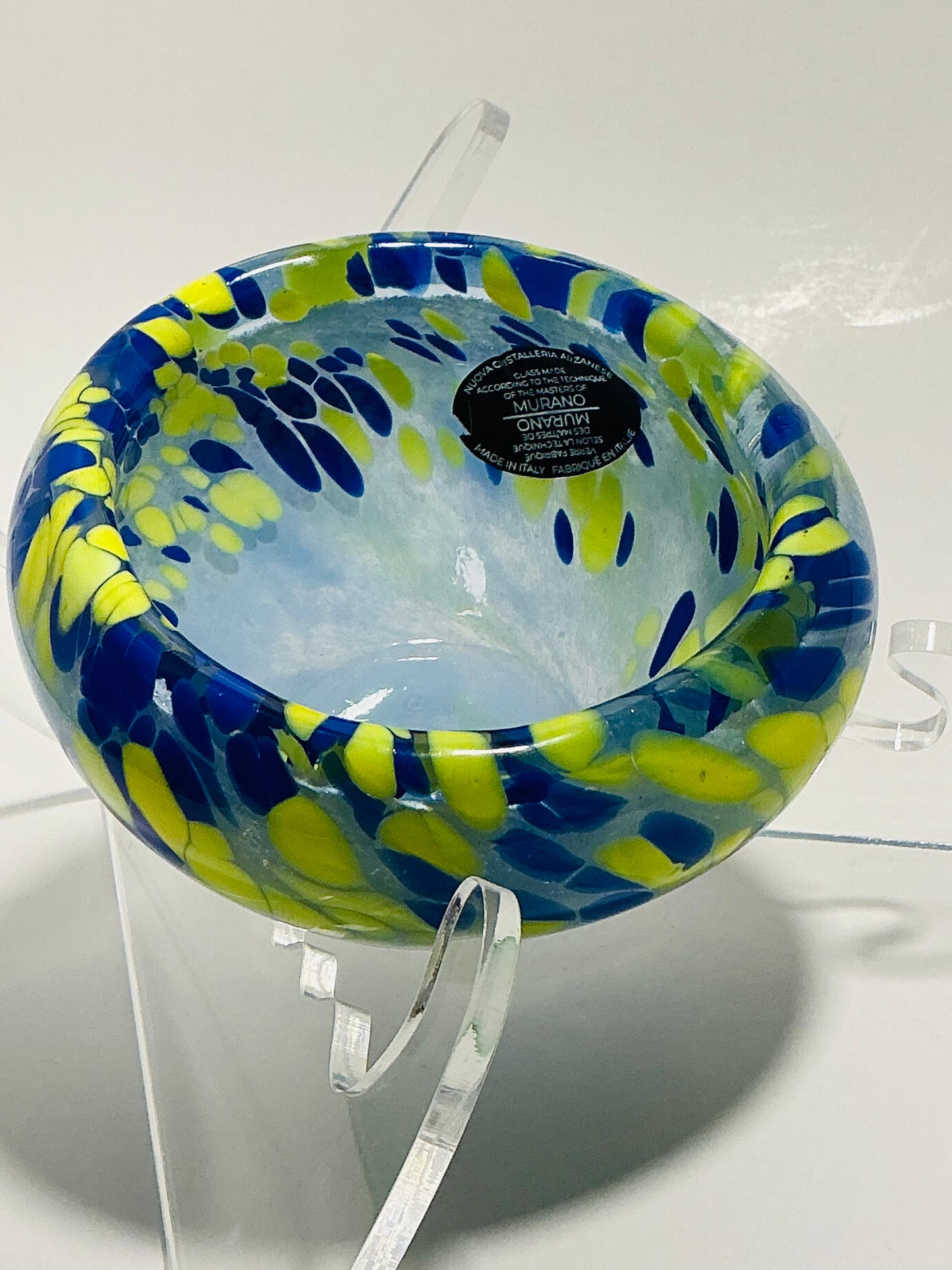 MURANO Style Candy or Key Bowl Nuova Cristalleria Arzanese hand blown in Italy