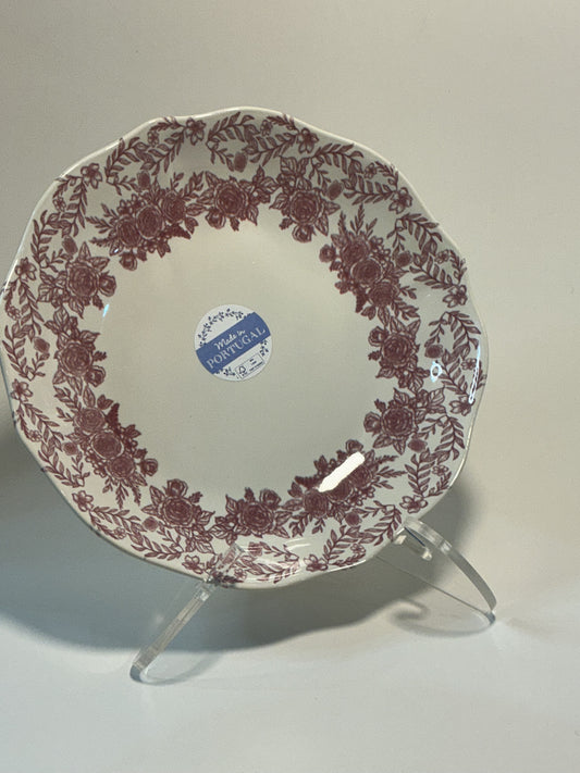 Matceramica Portugal Pink Dinner Bowl 8 7/8” and 1 3/4”