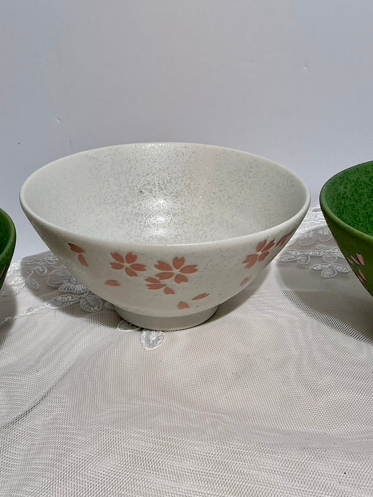 Jewel Sakura Cherry Blossom Ceramic Bowl & Tea Cup Set | Made in Japan