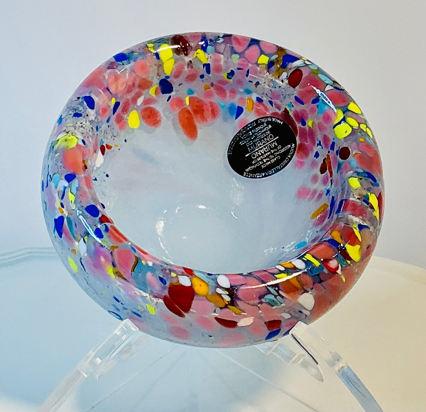 MURANO Style Candy or Key Bowl Nuova Cristalleria Arzanese hand blown in Italy