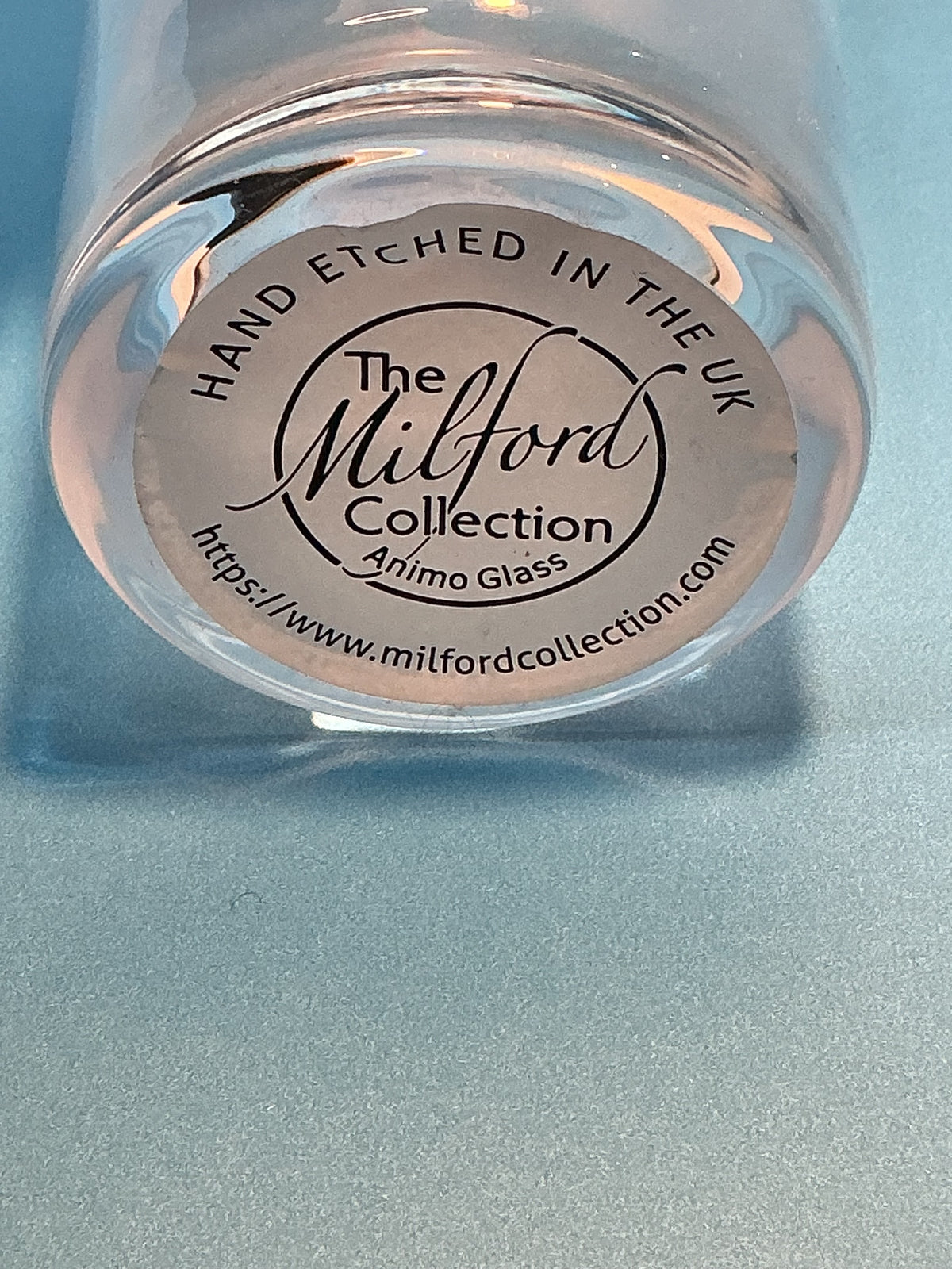 Milford Collection Scottish Thistle Tumbler Animo  Glass Etched 6” one piece Made in France