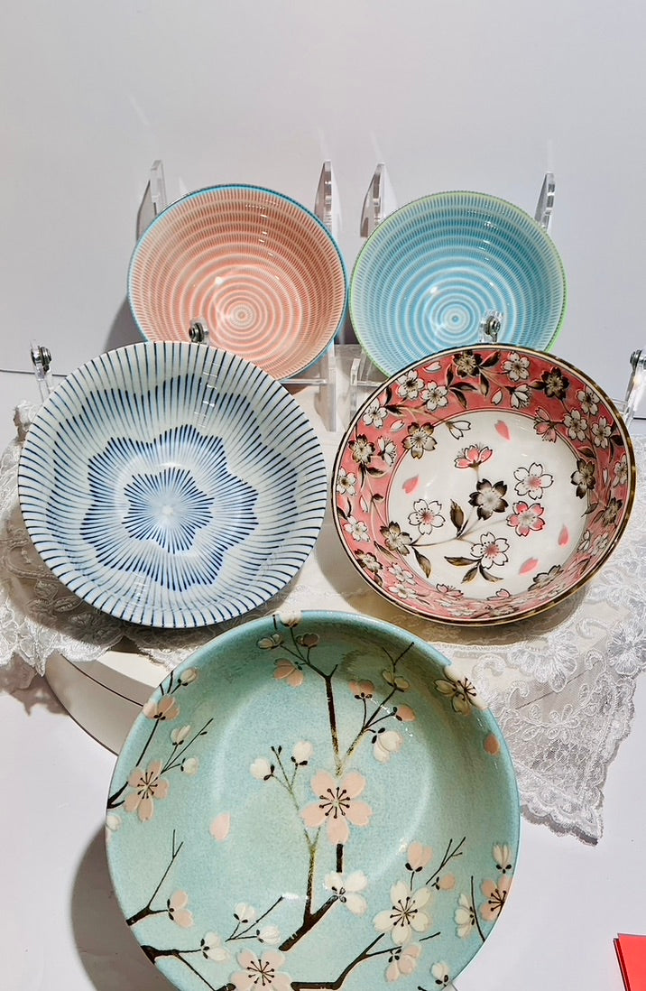 Jewel Japanese Ceramic Rice Bowl with Chopsticks | 6" | Made in Japan