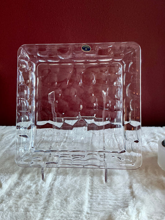 Crystal Bohemia Square Shaped Dish Czech Republic