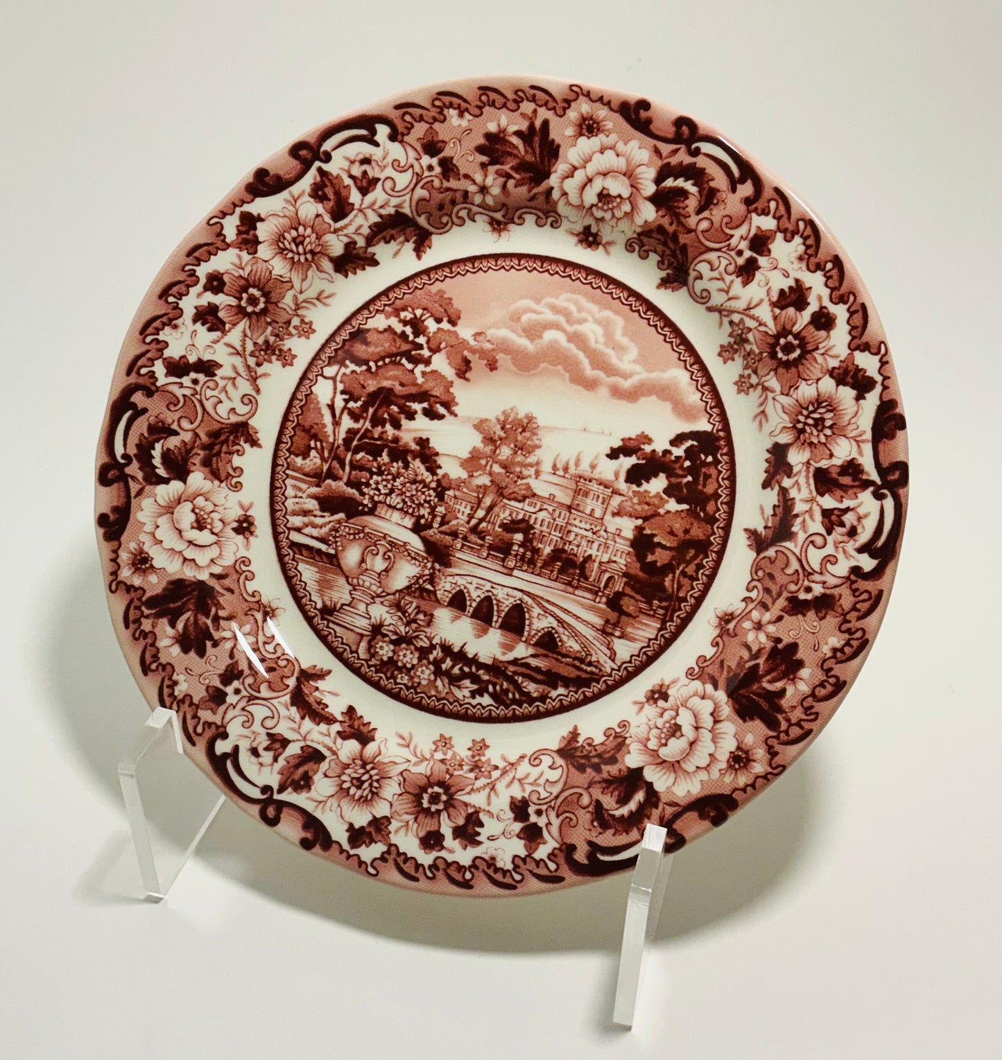 Legend British Heritage Earthenware Belmont Garden Toile Red 8” Salad Plate