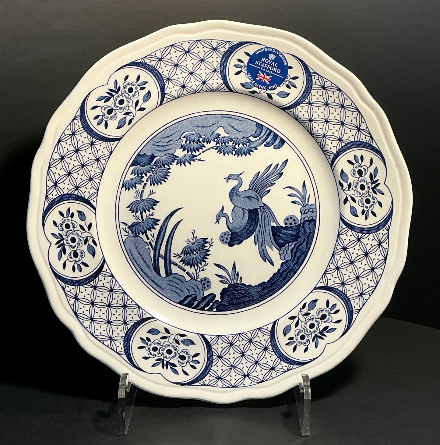 Royal Stafford/ Furnivals Vintage Old Chelsea Blue 10.5”rare.Made in England
