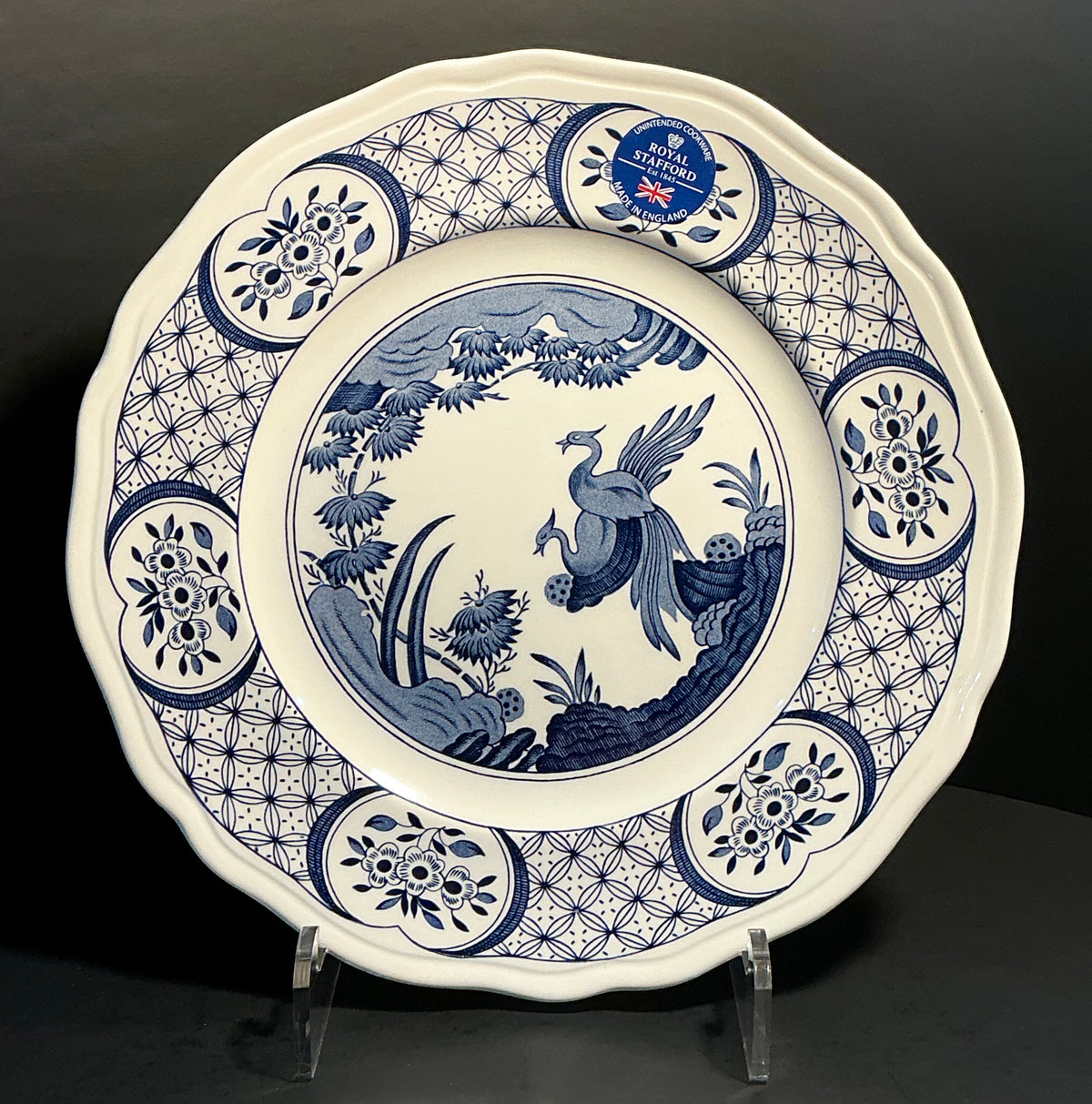 Royal Stafford/ Furnivals Vintage design Old Chelsea Blue 10.5”rare.Made in England