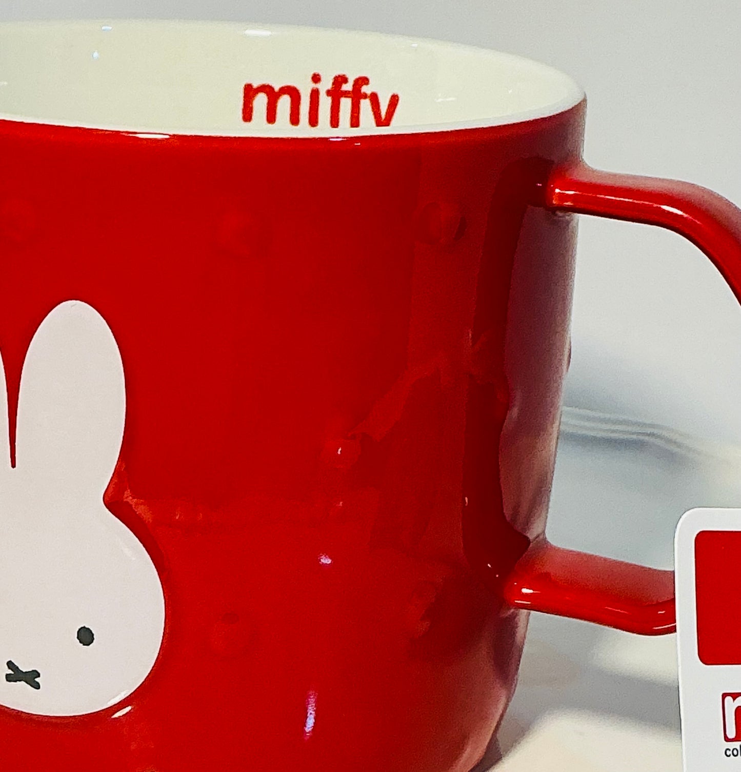 Miffy by Magenta 18oz Red Mug w/ an embossed white interior & white Bunny Face