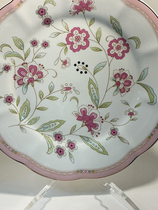 Grace's Teaware Pink Cornflowers Pink Rim 10” Dinner Plate