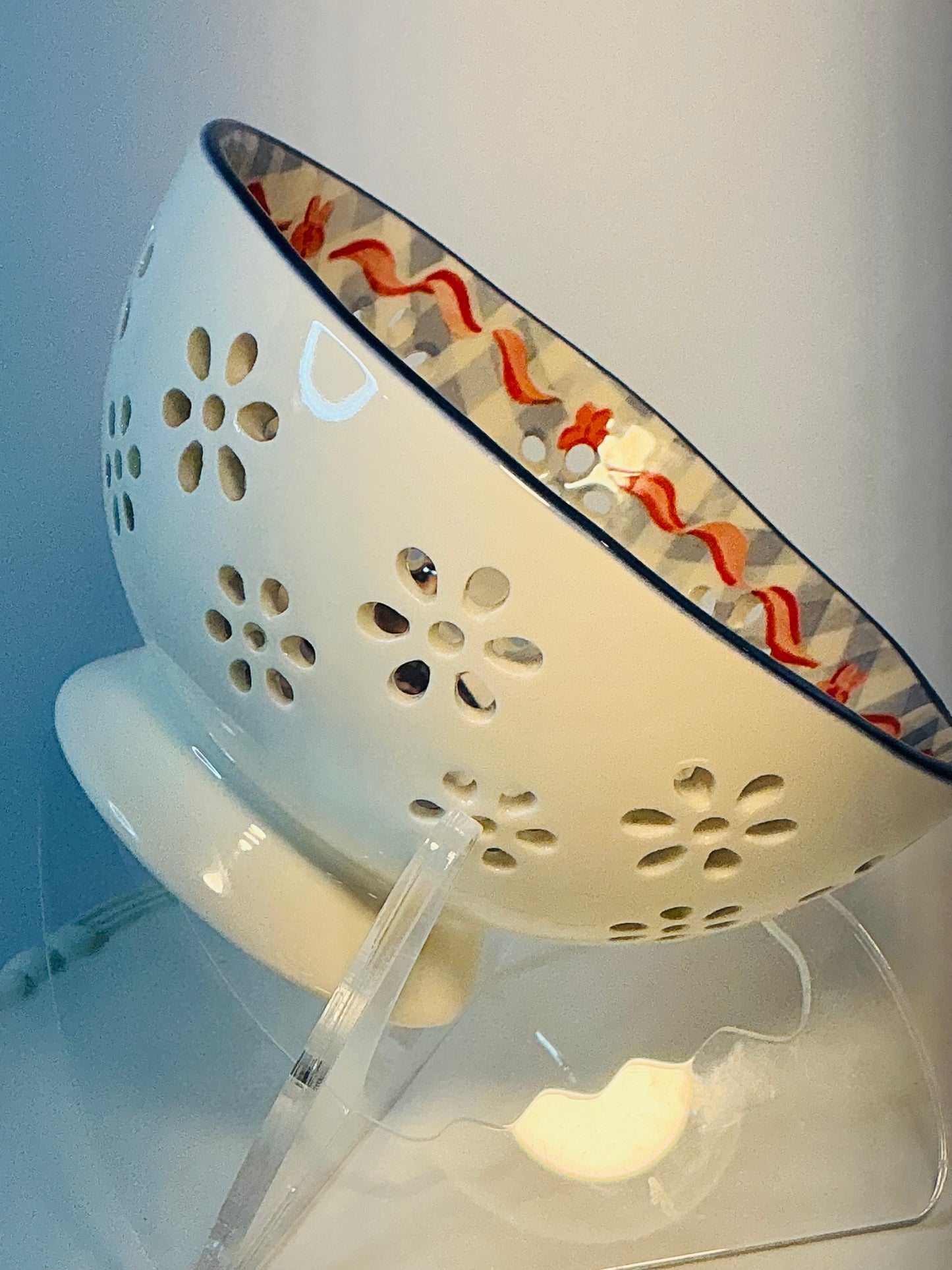Prima Design Blue Patterned Berry Bowl 6”x3.5”