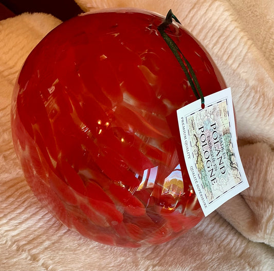 Mouth Blown Red Glass Or Witch Ball / Glass Float Red Made In Poland 24 Inches