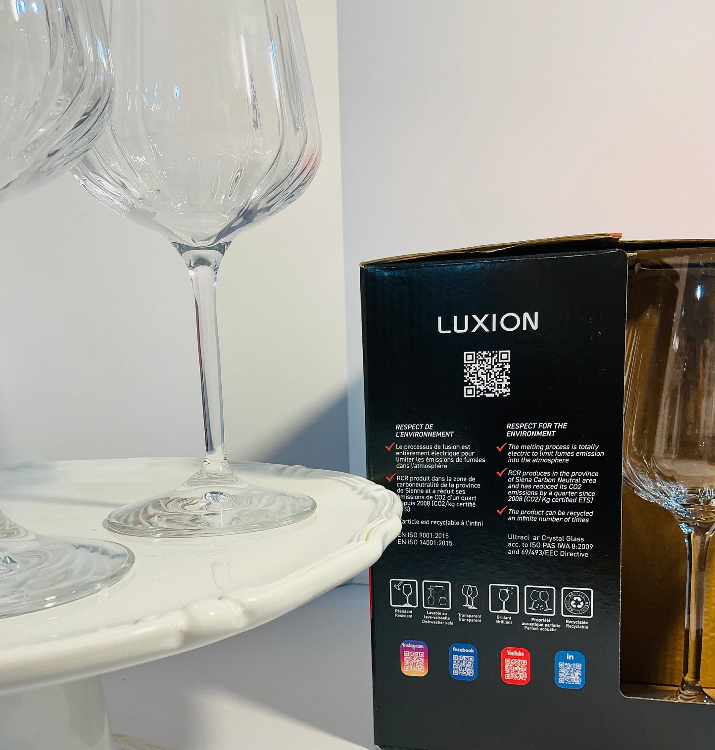 RCR Cristalleria Italian Spritz set of 2 glasses 16.57oz, lead free crystal glasses