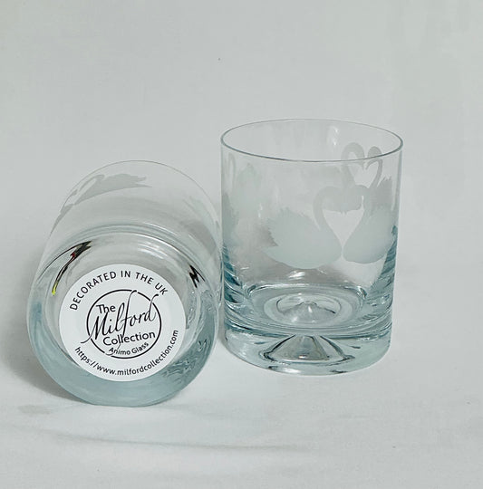Milford Collection SWAN set of 2 Whiskey Tumbler Elegance, Made in England