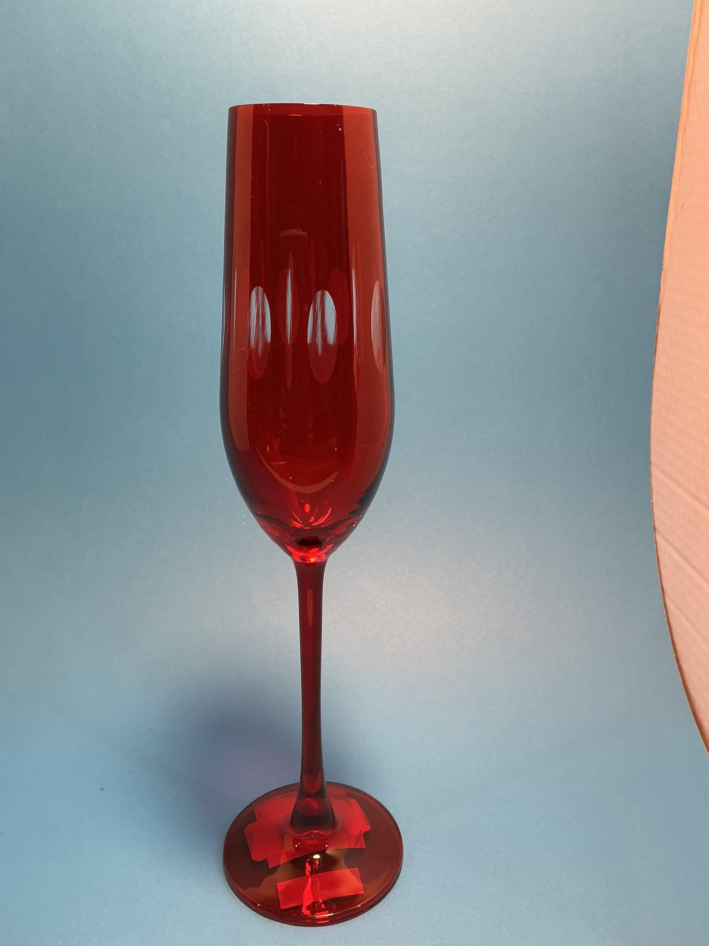 Italo Champagne Flute set of 2 Red 10” long