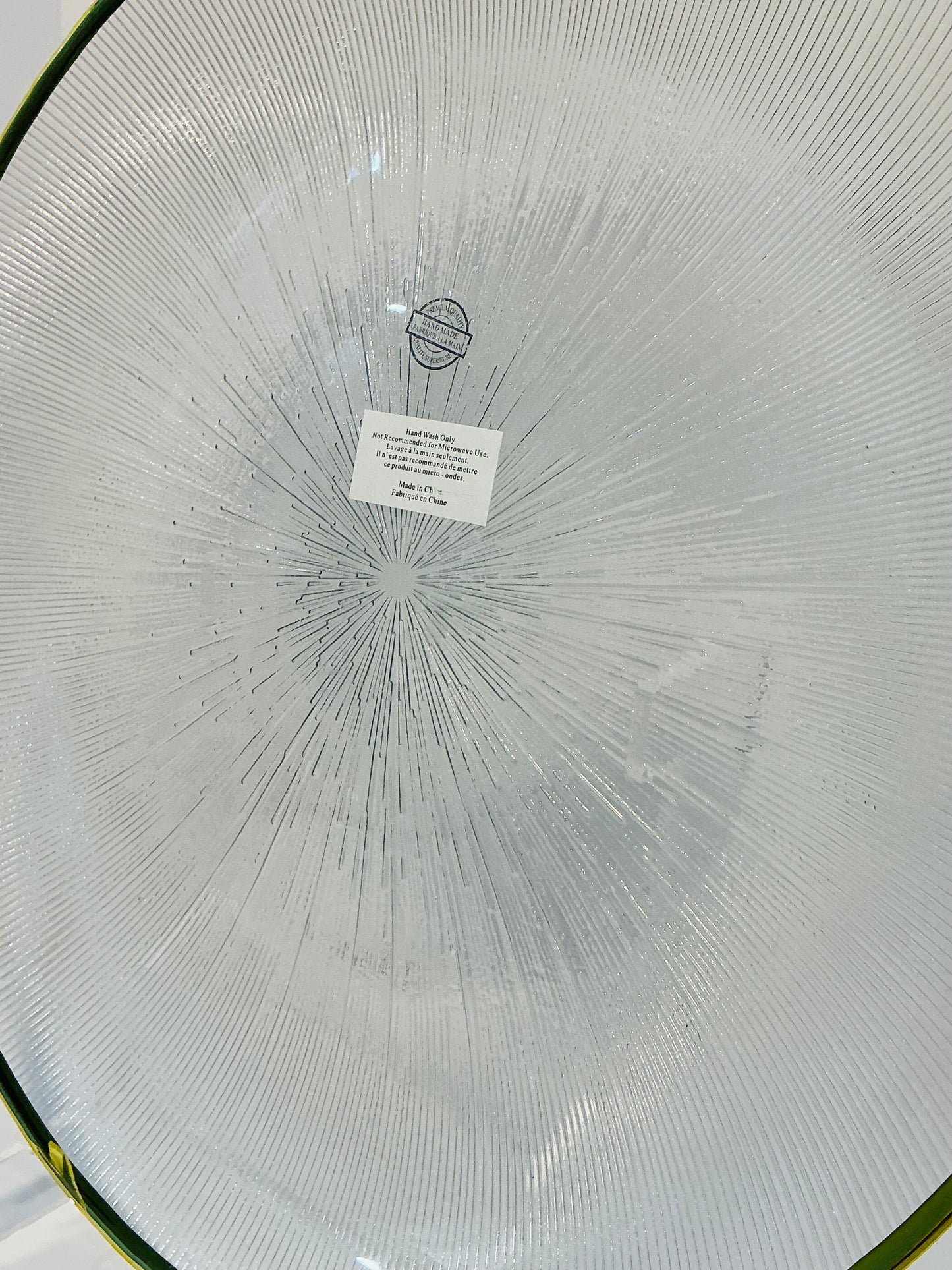 Clear Textured Glass Charger Plate w/ Gold Rim 13” multi use, make a perfect gift